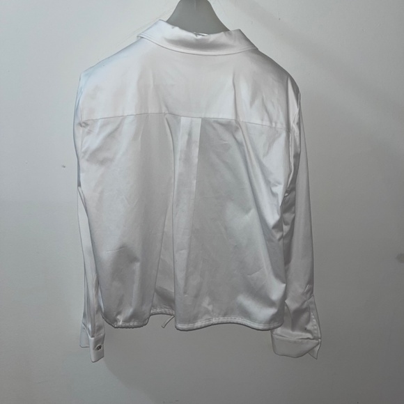 White Cotton Shirt Long Sleeve 14 Melanie Lyne - Picture 9 of 9